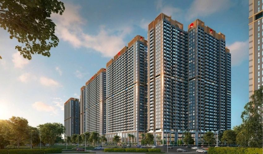 The Flame Vine là cụm 4 tòa cao 35 tầng, thiết kế 3 tầng hầm liên thông