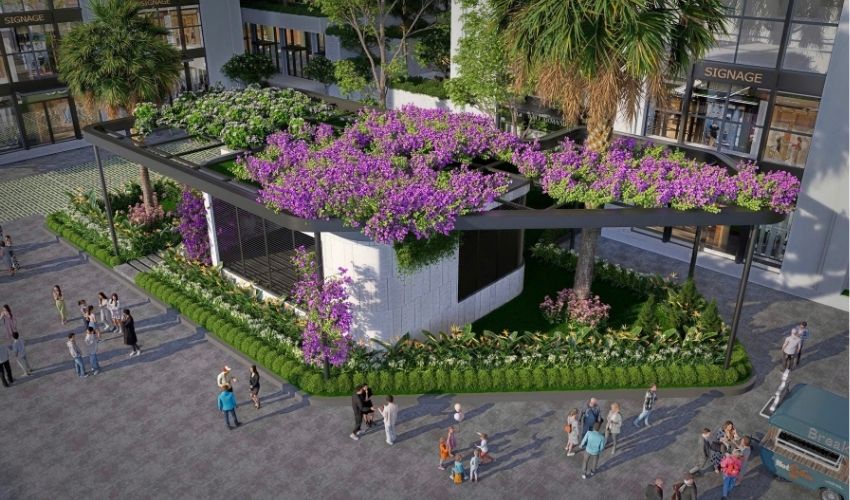 Chung cư The Flame Vine được trang bị không gian đi bộ, vận động ban ngày